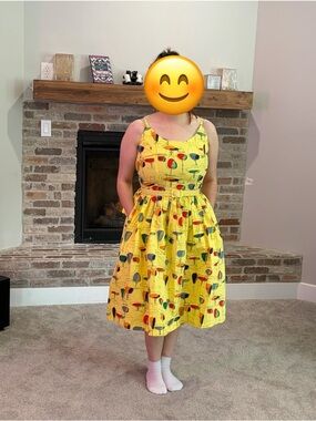 Tatyana Yellow Cocktail Print Midi Dress